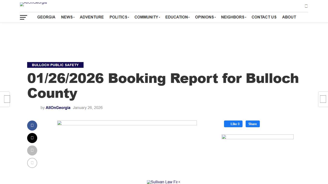 01/26/2026 Booking Report for Bulloch County - Page 13 of 13 - AllOnGeorgia
